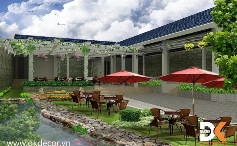 Mẫu Thiết Kế Trà Sữa Sân Vườn