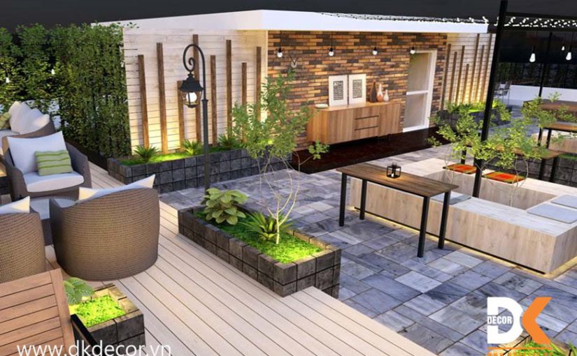 Mẫu Thiết Kế Quán Trà Sữa Sân Thượng Đẹp, Cực Chill