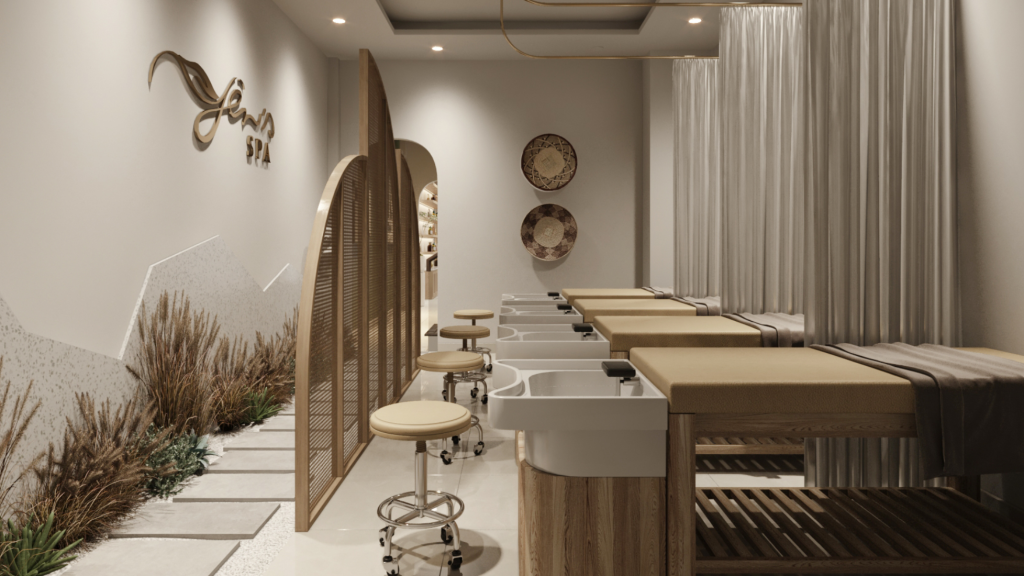 Spa gội đầu phong cách vintage