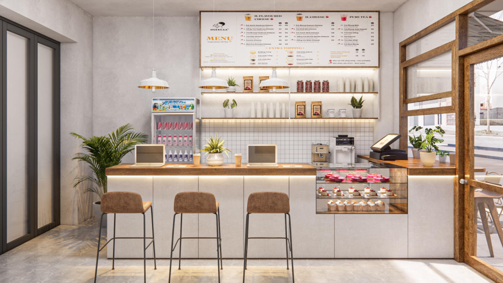 bố trí nội thất cho quán cafe nhỏ