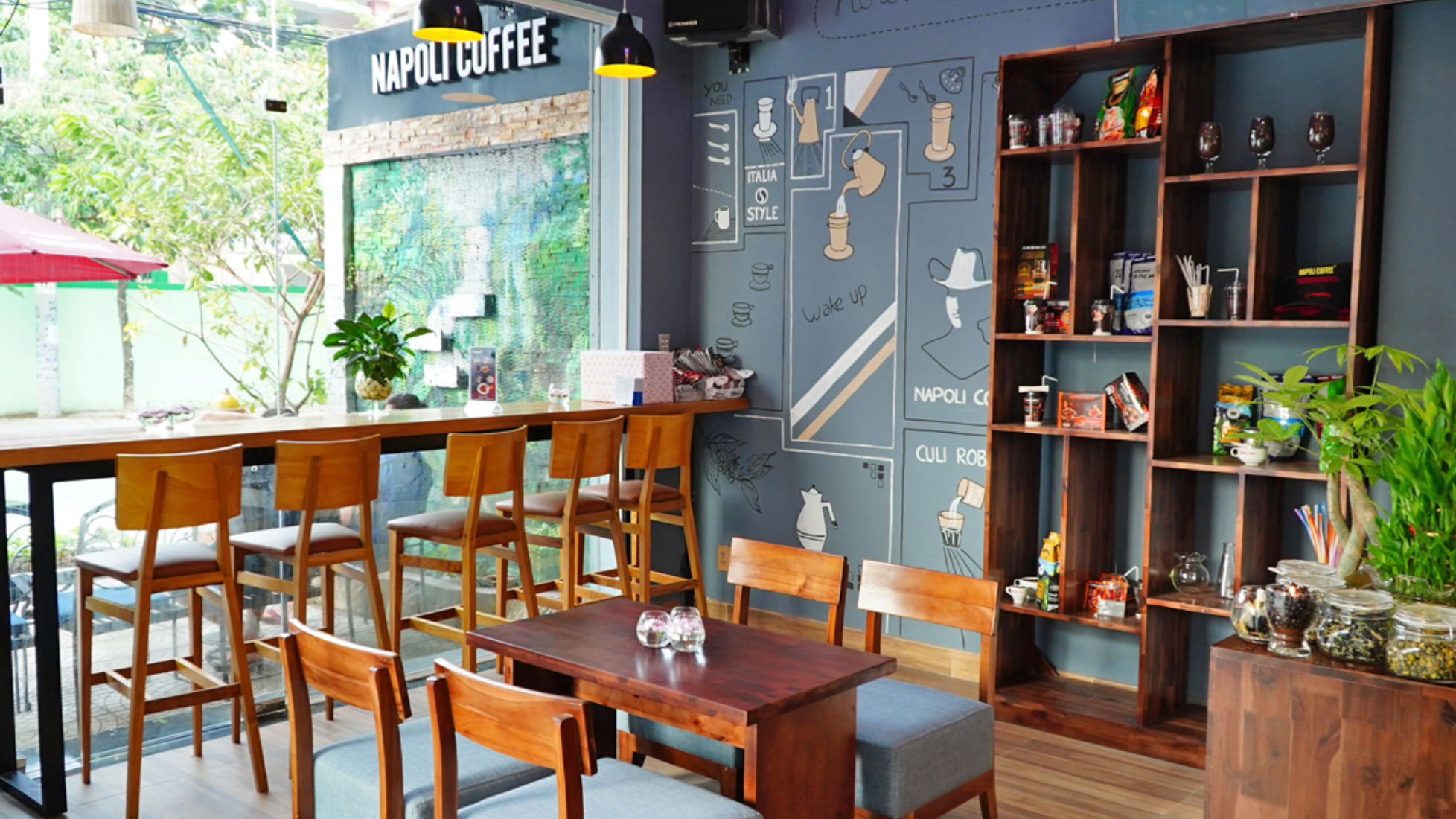 thiết kế quán cà phê hiện đại