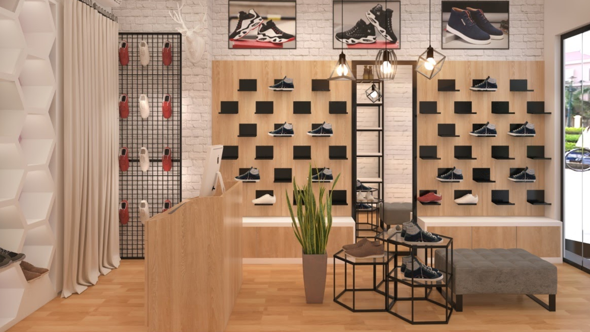 thiết kế shop giày thể thao