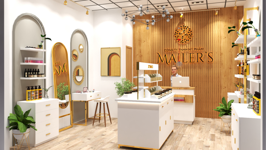 thiết kế cửa hàng mỹ phẩm