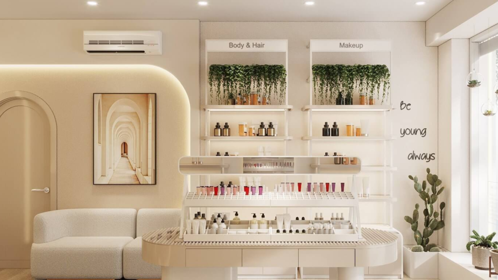 thiết kế nội thất shop mỹ phẩm