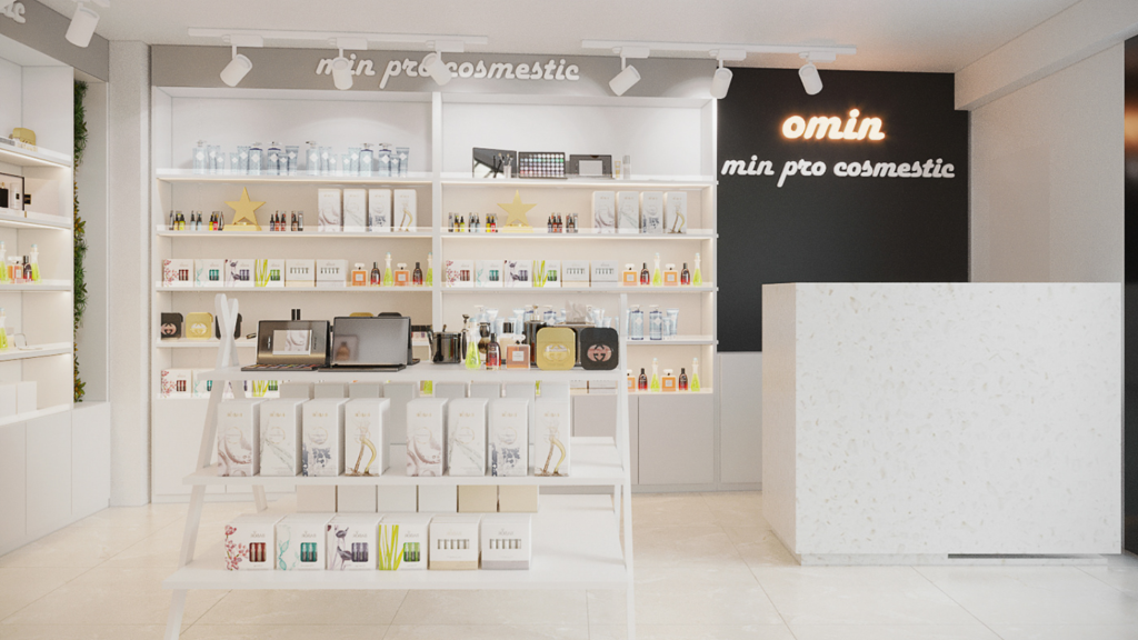 thiết kế shop mỹ phẩm