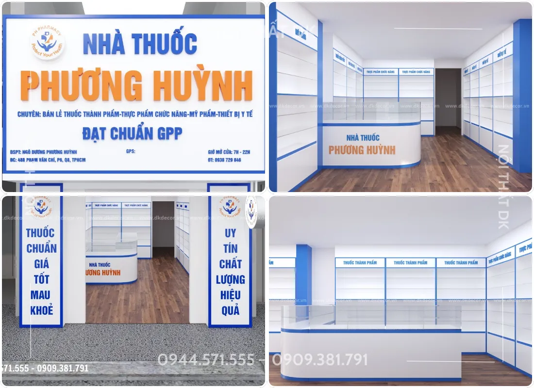 Dự ÁnDK: thiết kế nhà thuốc tây Phương Huỳnh quận 6| NỘI THẤT DK