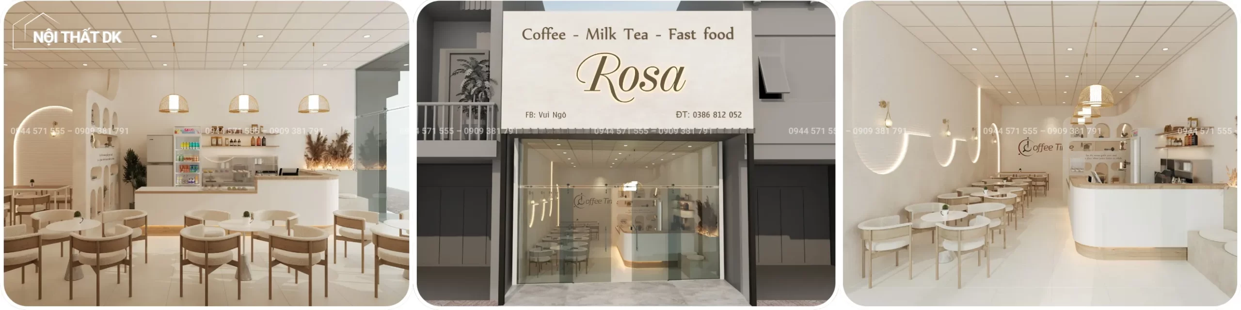 dự án dk: thiết kế quán cafe Rosa