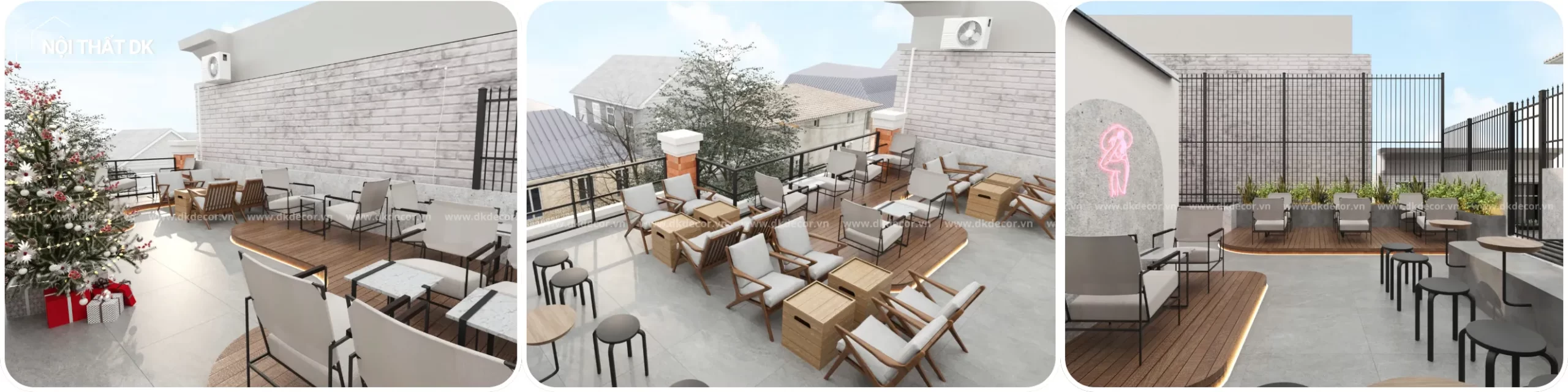 dự án dk: thiết kế quán cafe sân thượng
