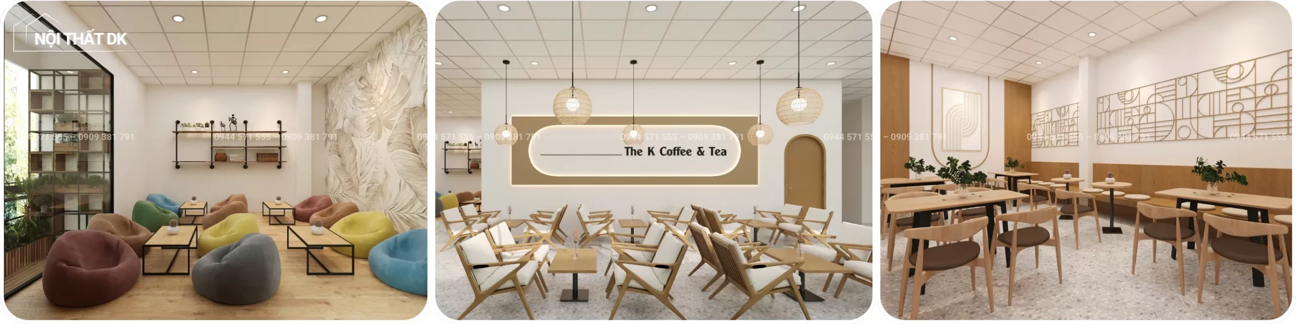 dự án dk: thiết kế quán cafe the K coffee & tea