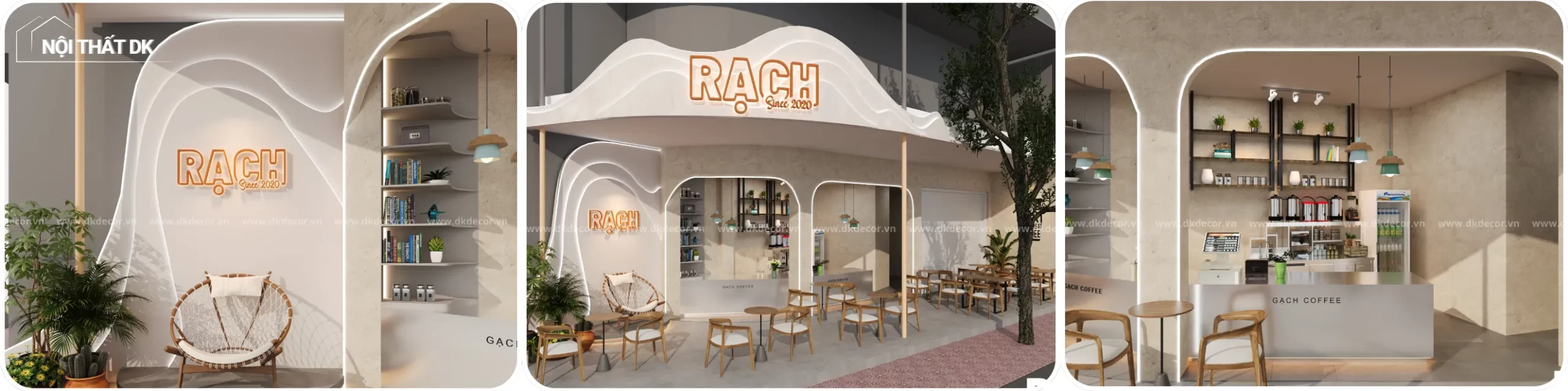 dự án dk: thiết kế quán trà sữa Rạch