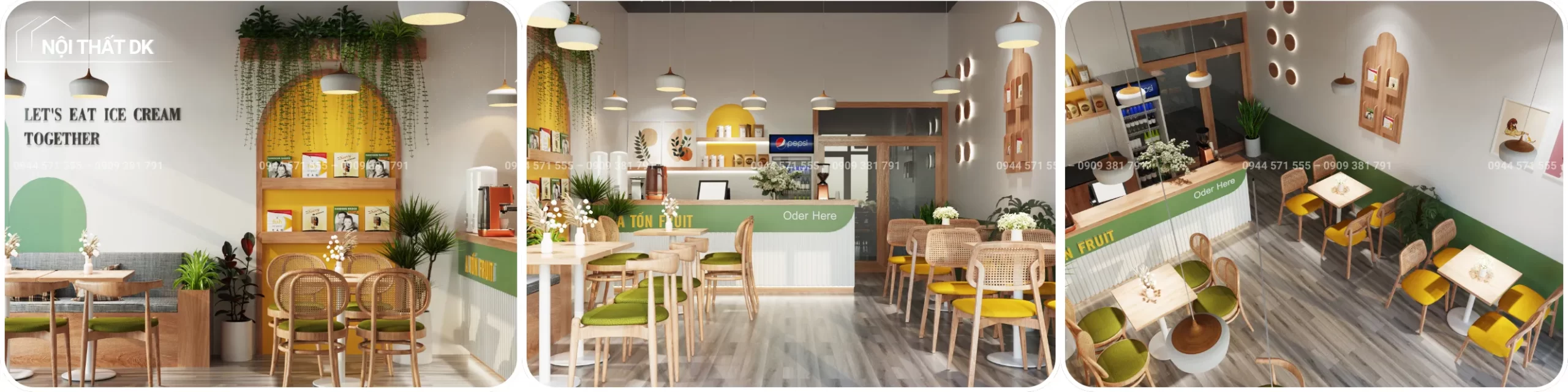Dự án DK: thiết kế quán trà sữa Sang