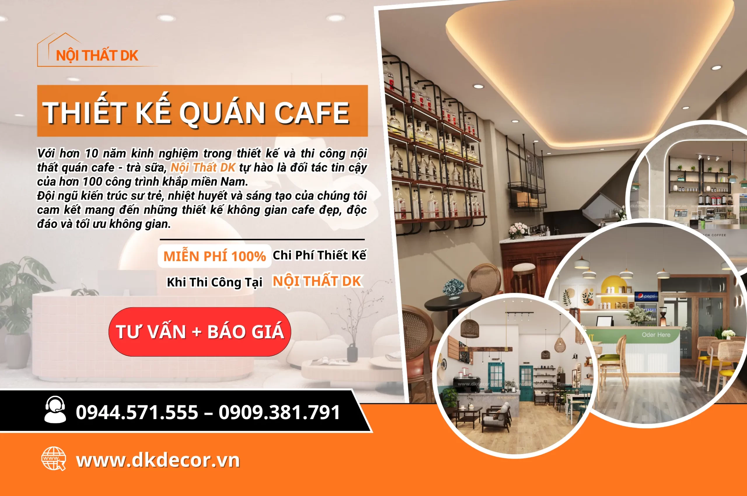 thiết kế quán cafe - nội thất dk