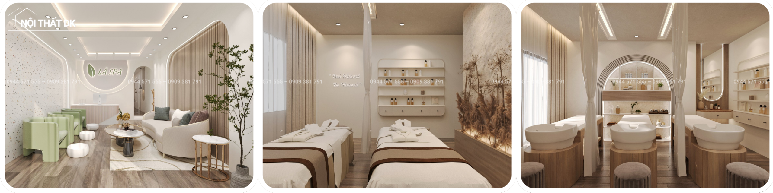 thiết kế nội thất spa lá spa 