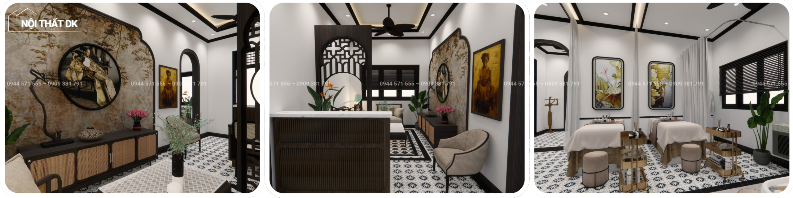 thiết kế nội thất spa tân cổ điển