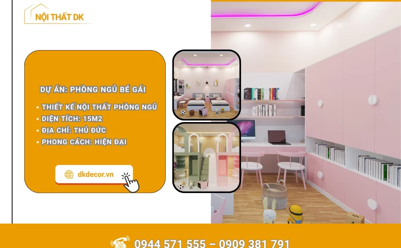 Thiết Kế Phòng Ngủ Trẻ Em Cho Hai Bé Gái
