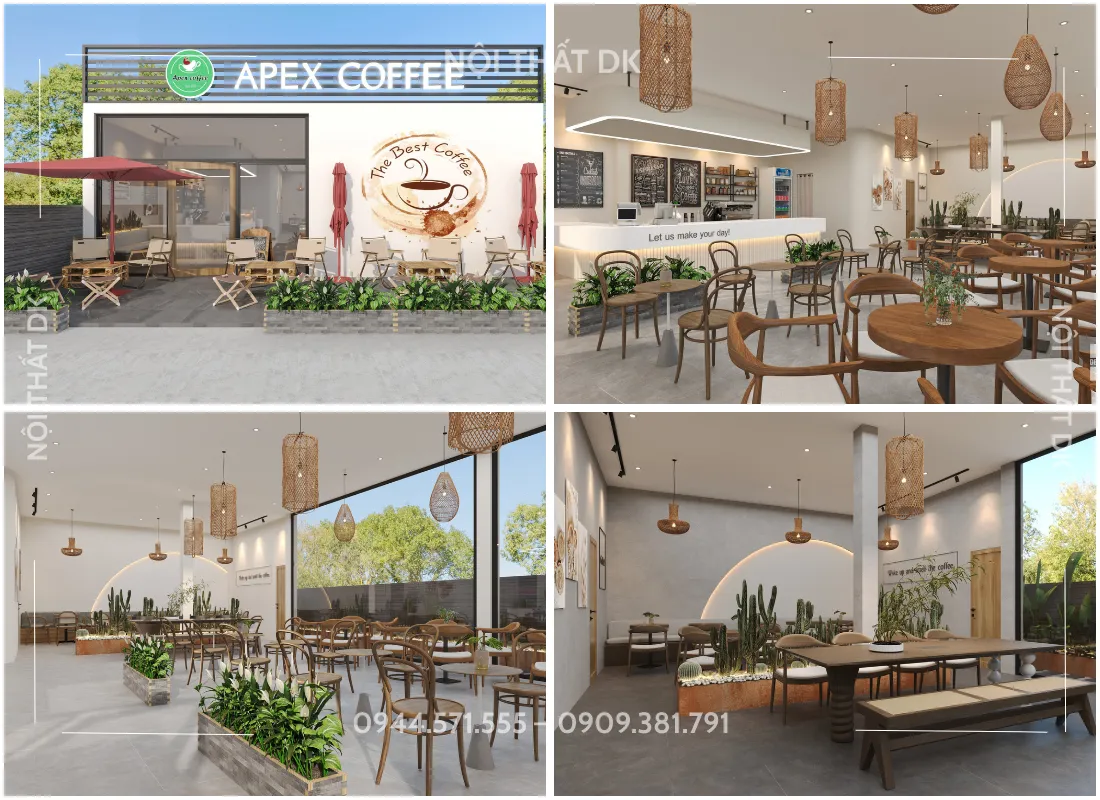 thiết kế quán cafe APEX coffee bình dương | NỘI THẤT DK 