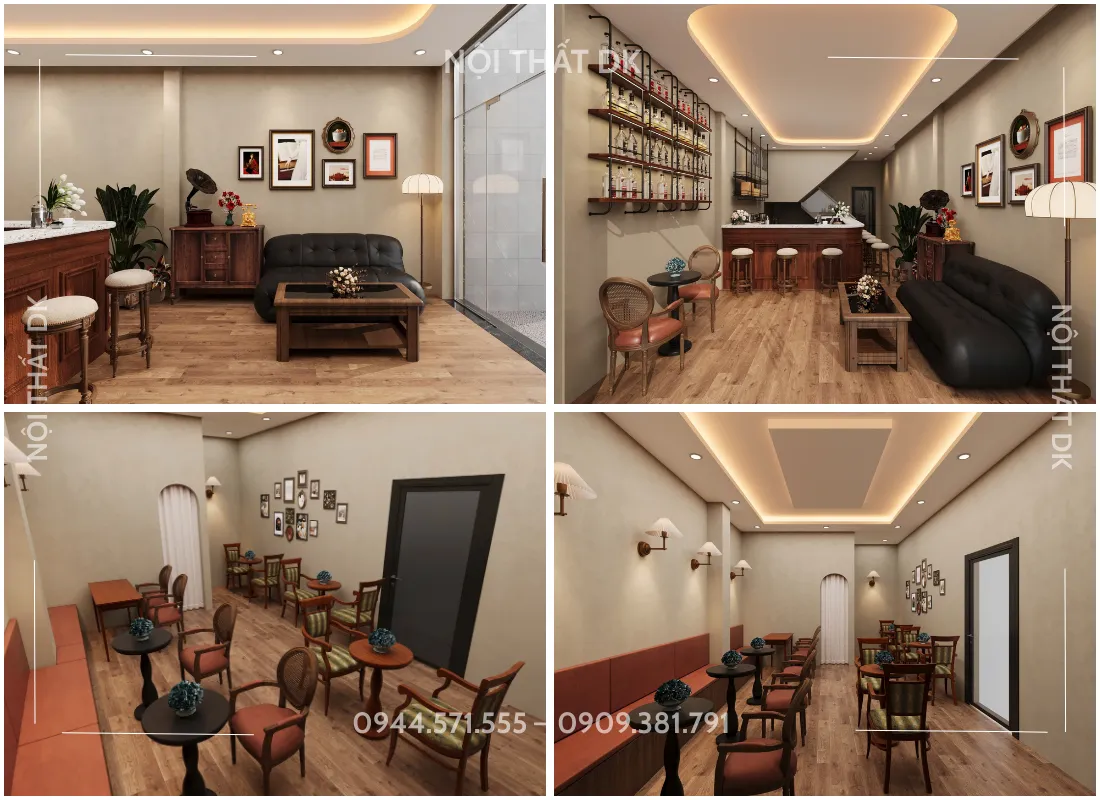 thiết kế quán cafe tân cổ điển | NỘI THẤT DK 