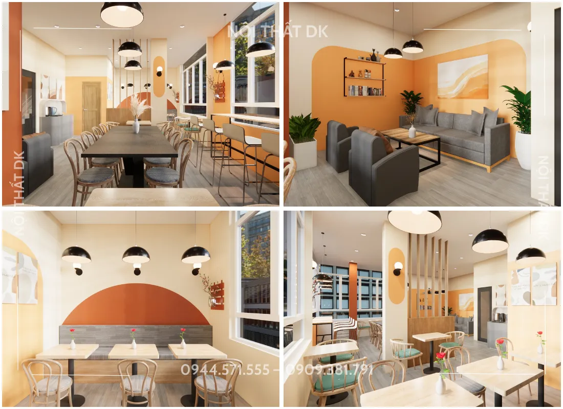 thiết kế quán cafe tân phú nội thất dk 