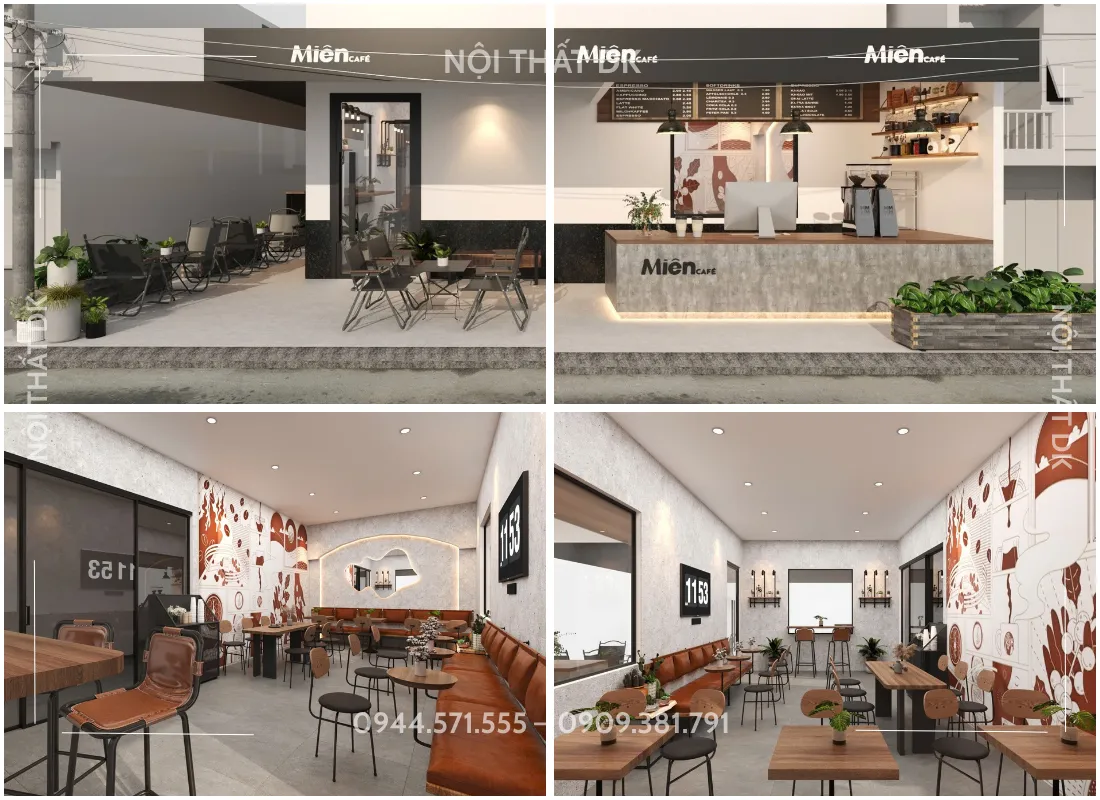thiết kế quán cafe trà sữa miên cafe tại gò vấp || NỘI THẤT DK 