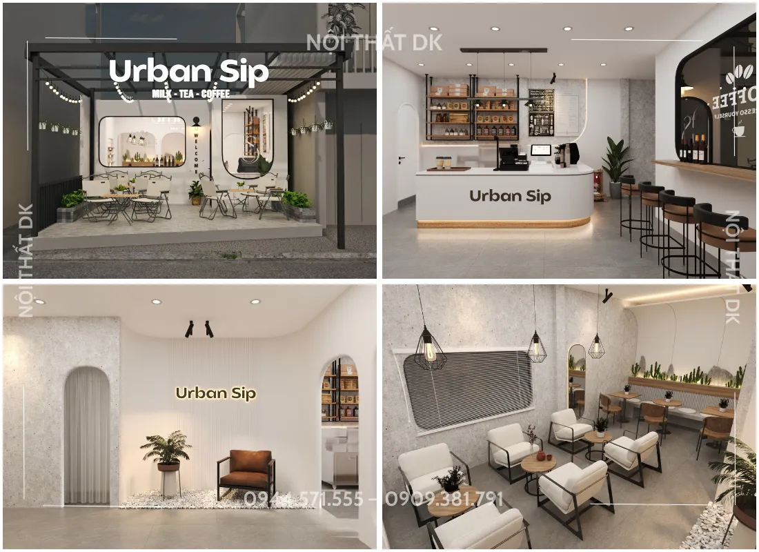 thiết kế quán cafe urbansip tiền giang|NỘI THẤT DK