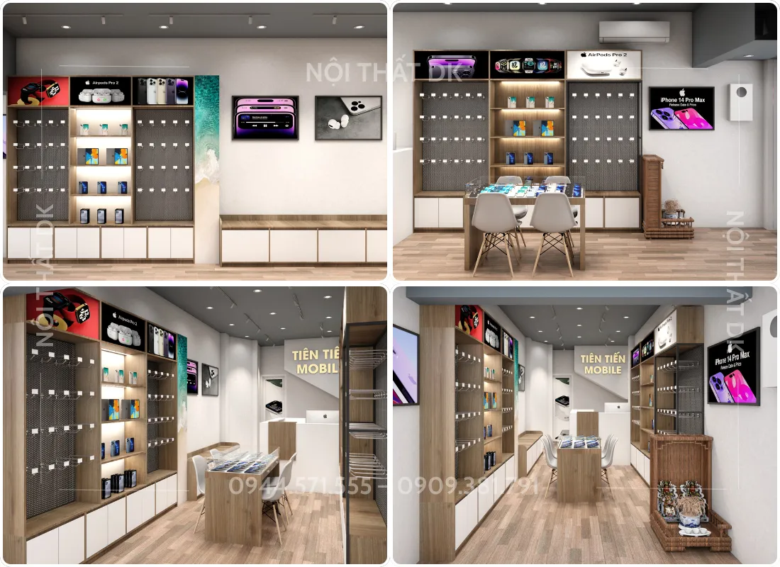 thiết kế shop điện thoại Tiên Tiến Mobile | NỘI THẤT DK