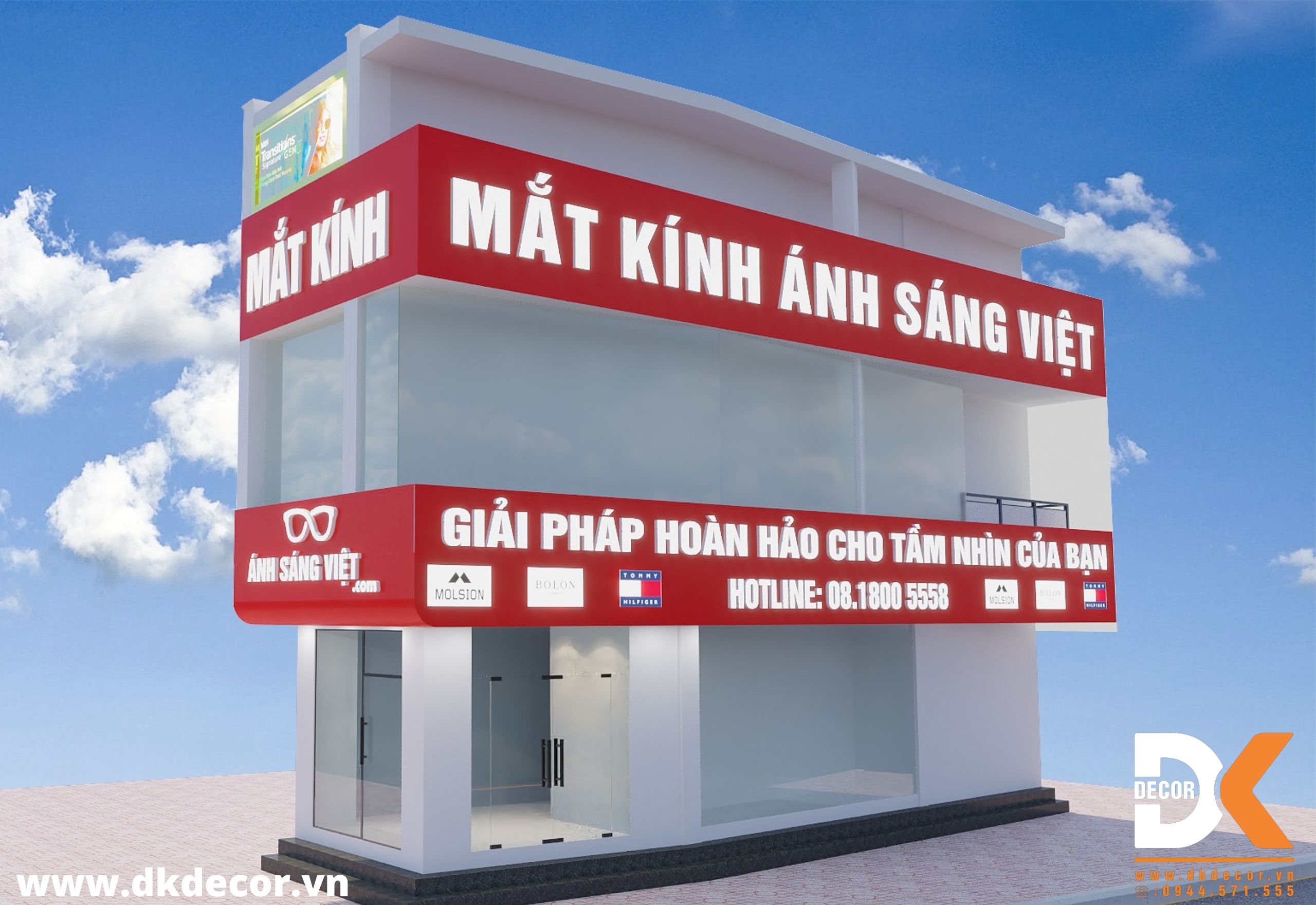 Thiết Kế Thi Công Shop Mắt Kính Ánh Sáng Việt CN2 