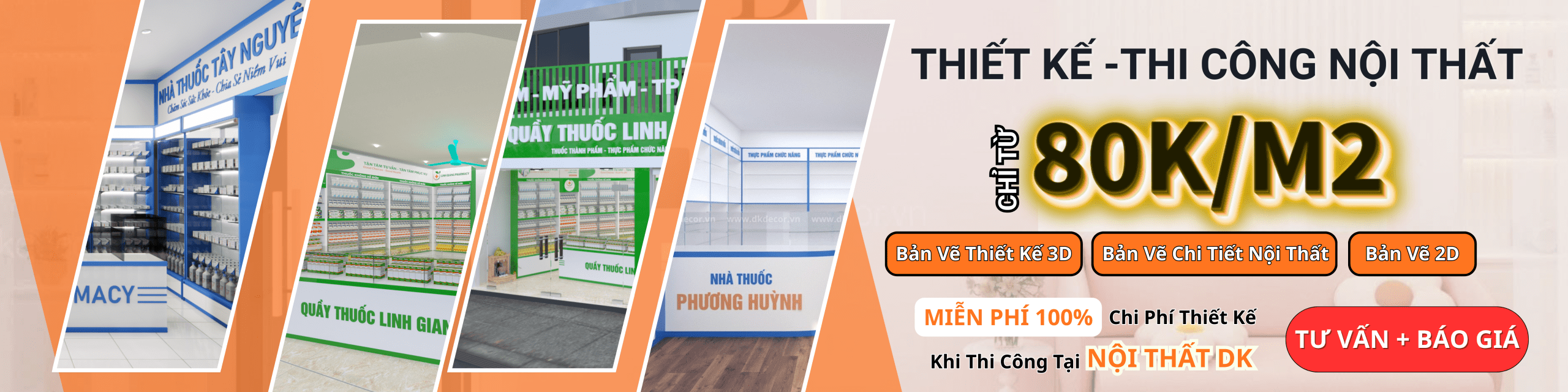 thiết kế thi công nhà thuốc tây đạt chuẩn gpp - Nội Thất DK - chỉ từ 80k/m2
