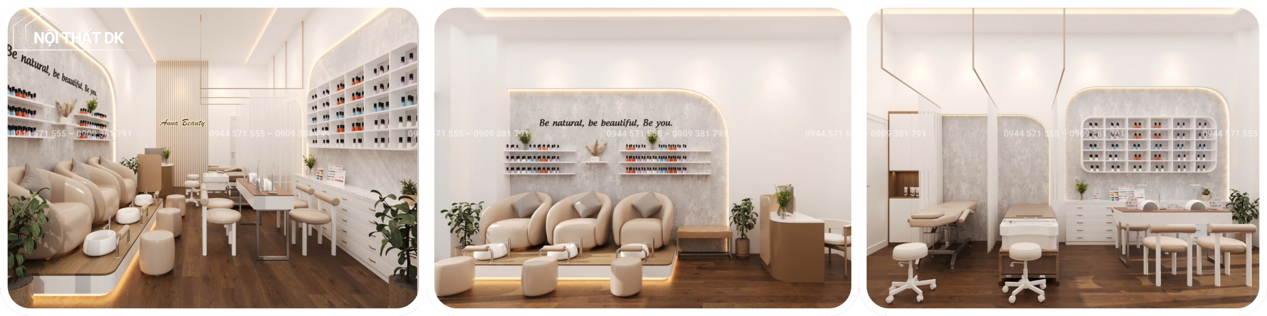 thiết kế tiệm nail hiện đại