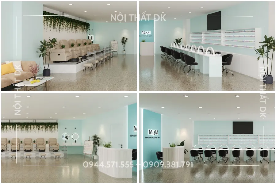 thiết kế tiệm nail M3M tại úc - nội thất DK