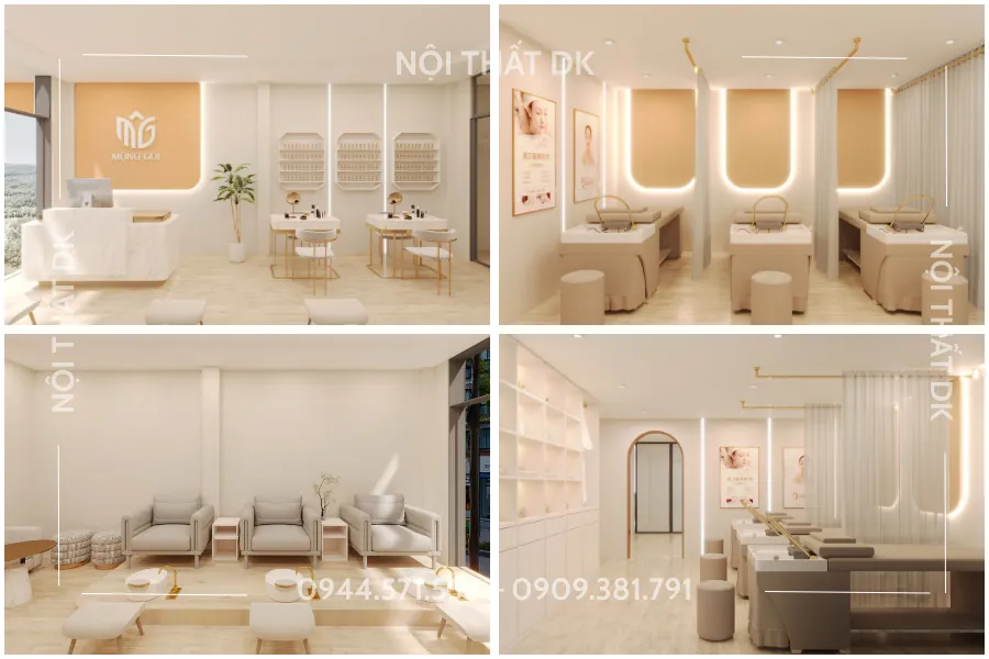 thiết kế tiệm nail meli quận 1 - nội thất dk 