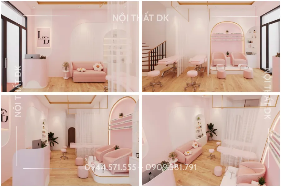 thiết kế tiệm nail mi lan đài quận 12 - nội thất dk