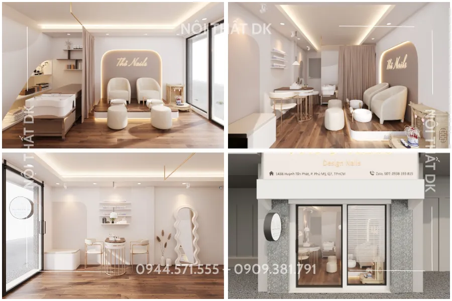 thiết kế tiệm nail mini thỏ nails - 15m2 - Nội Thất DK