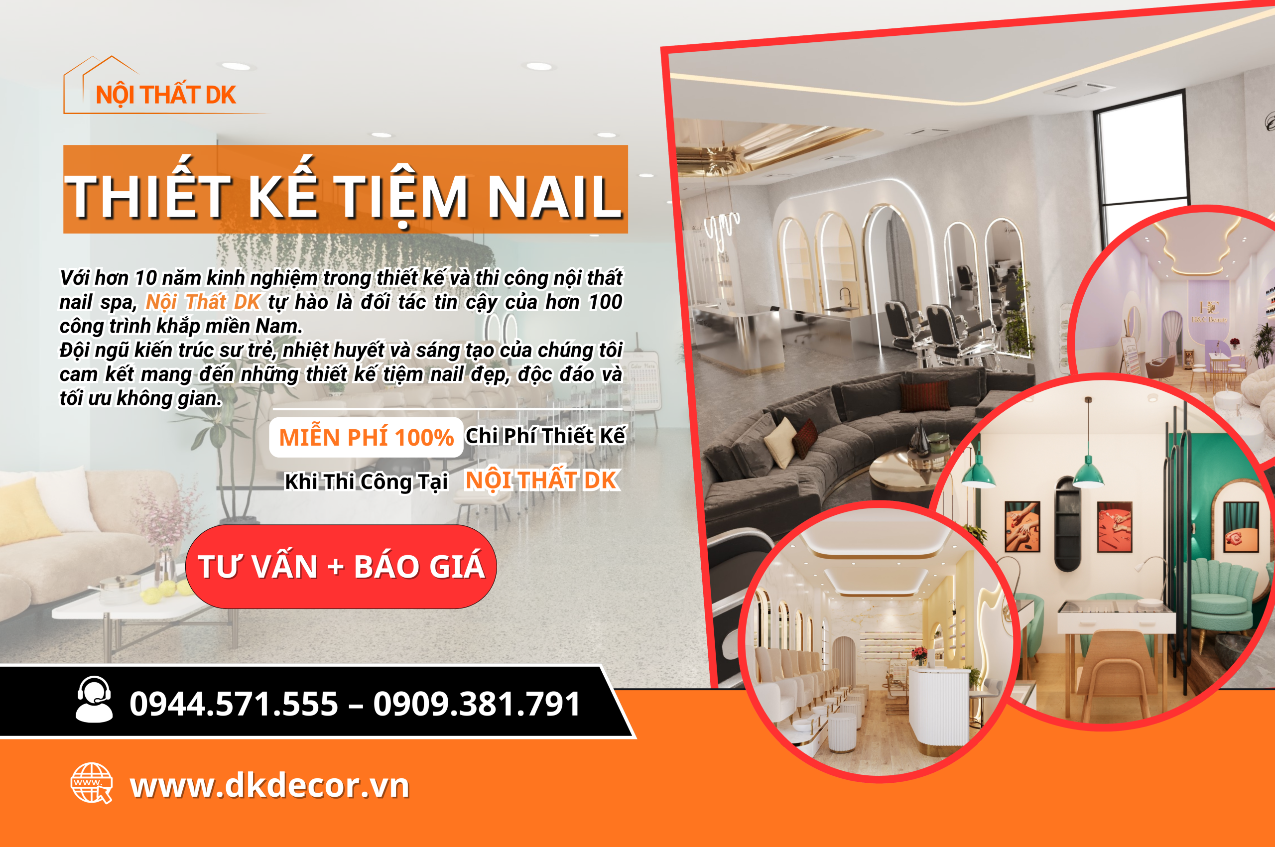 THIẾT KẾ TIỆM NAIL 