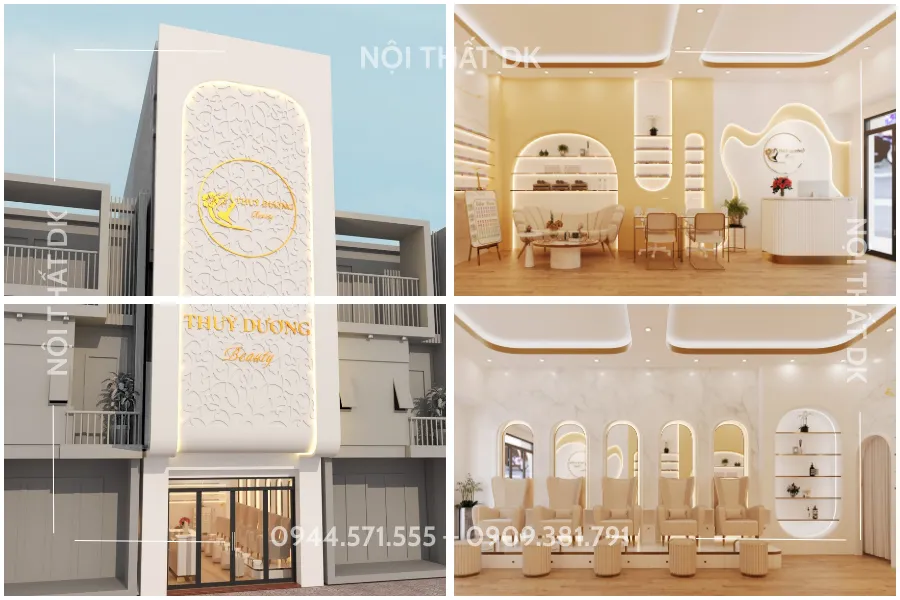thiết kế tiệm nail spa thùy dương beauty 180m2 bình tân - nội thất dk