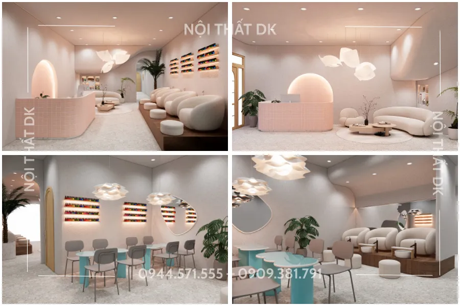 thiết kế tiệm nails tại đồng nai - nội thất dk 