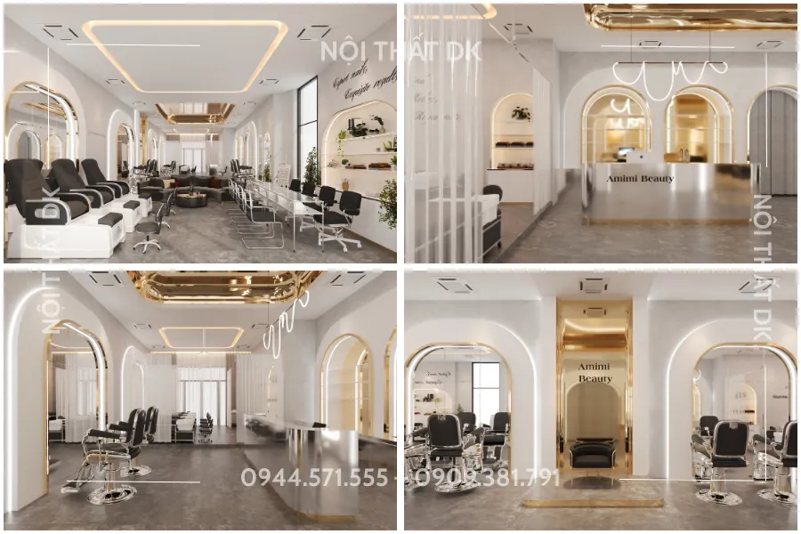 thiết kế tiệm salon amimi beauty quận 7 120m2 - nội thất DK