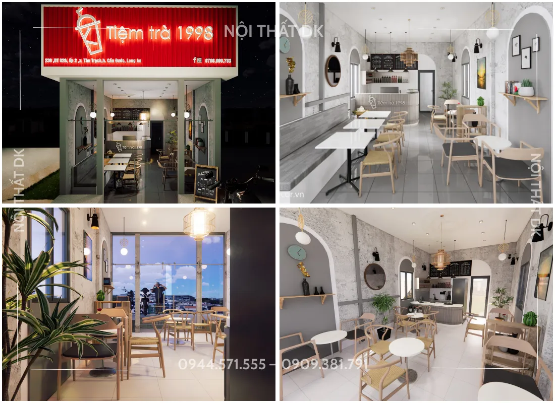 thiết kế tiệm trà 1998| NỘI THẤT DK 