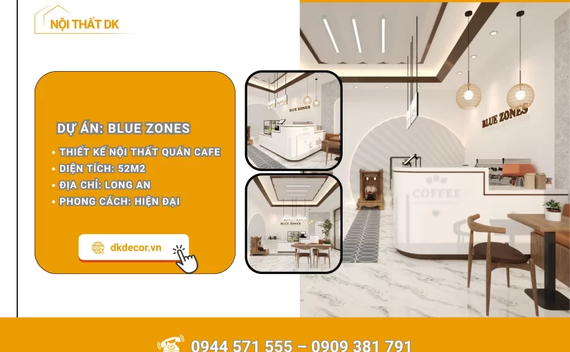 Thiết Kế Quán Cafe Bluezones Cần Giuộc Long An