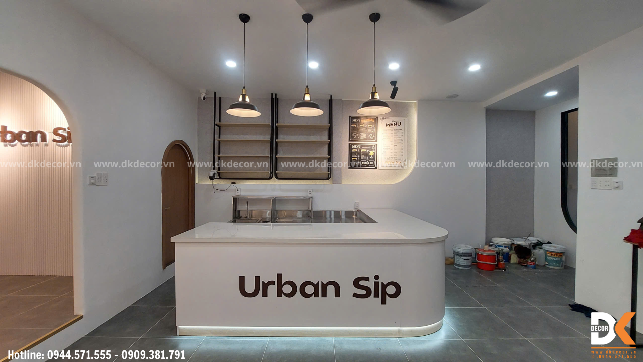 thi công quán cafe urban sip tại tiền giang