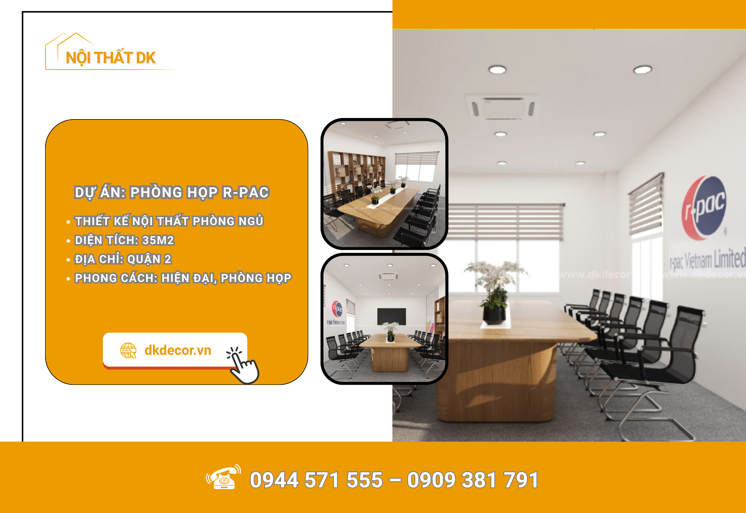 Thiết Kế Nội Thất Văn Phòng Họp R-PAC Quận 2 