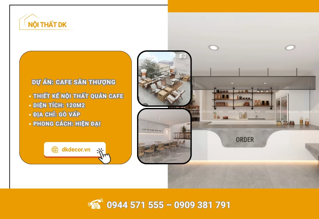 Thiết Kế Quán Cafe Sân Thượng Gò Vấp