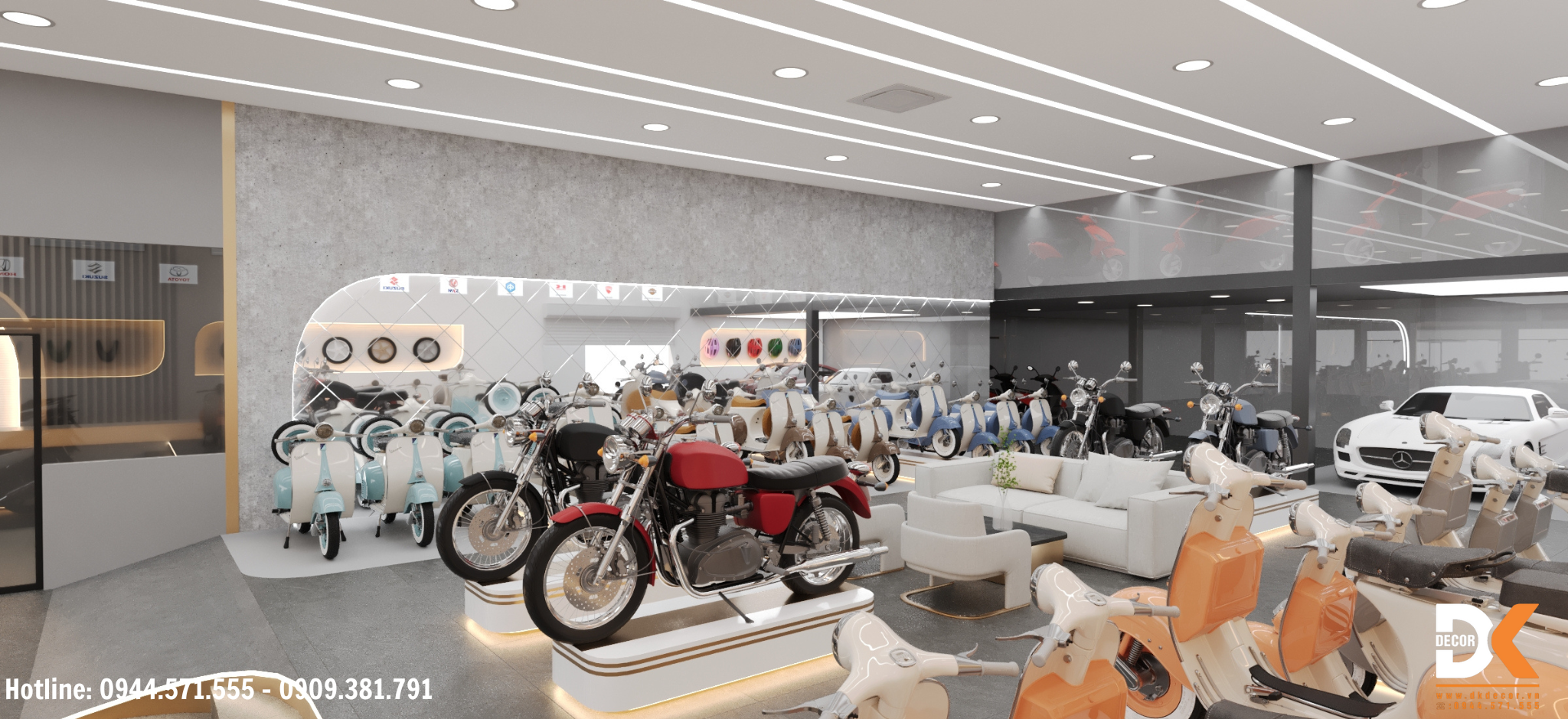 thiết kế showroom xe máy 