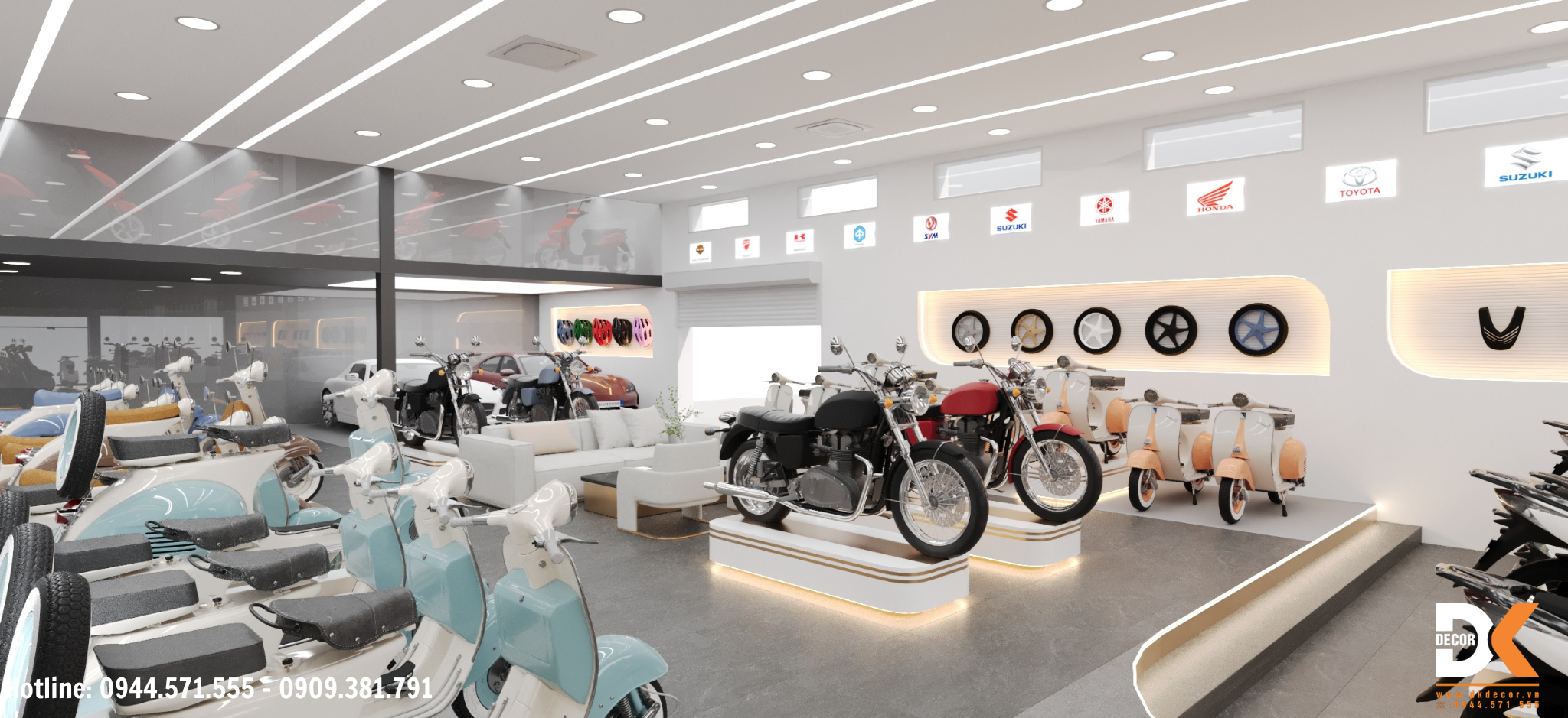 thiết kế showroom xe máy 