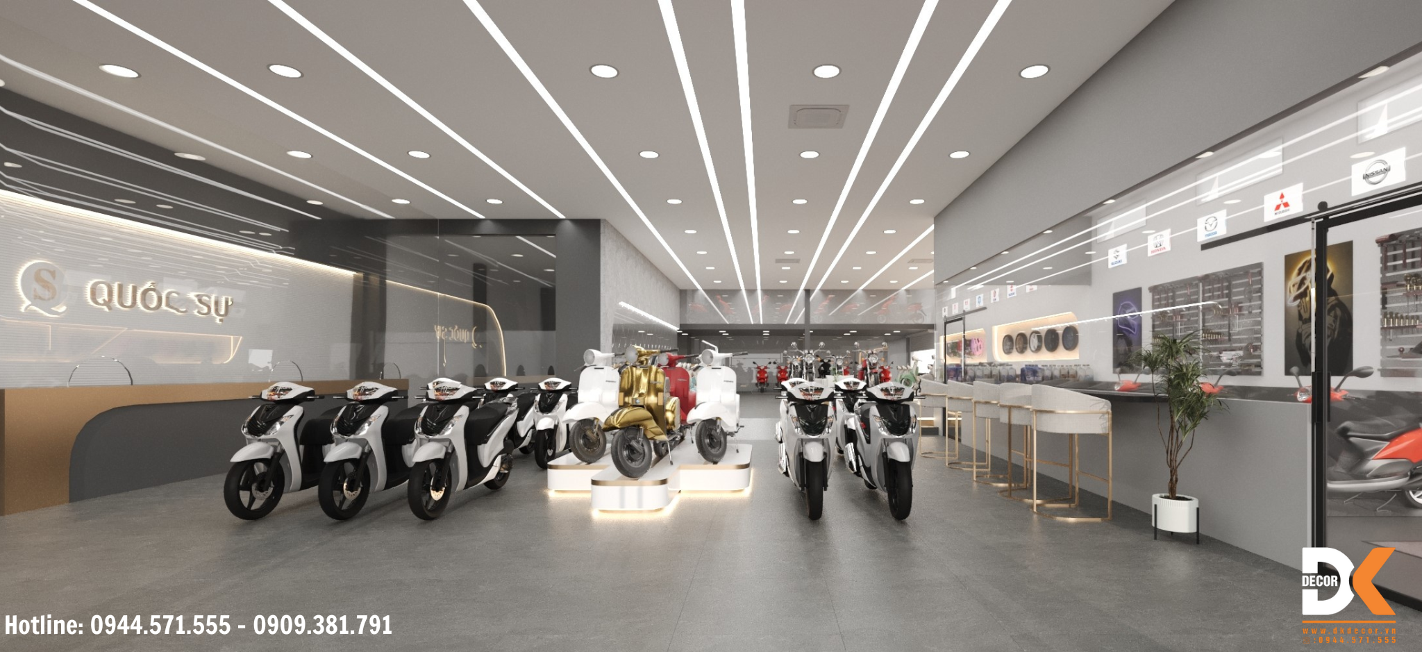 thiết kế showroom xe máy 