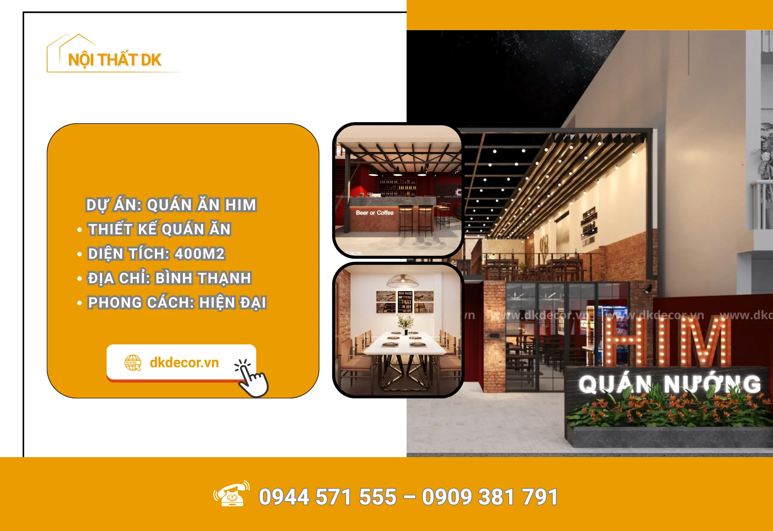 Thiết Kế Quán Ăn HIM Bình Thạnh 