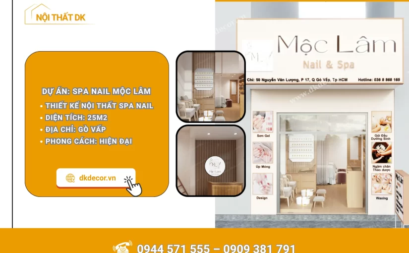 Thiết Kế SPA NAIL MỘC LÂM Gò Vấp 25m2