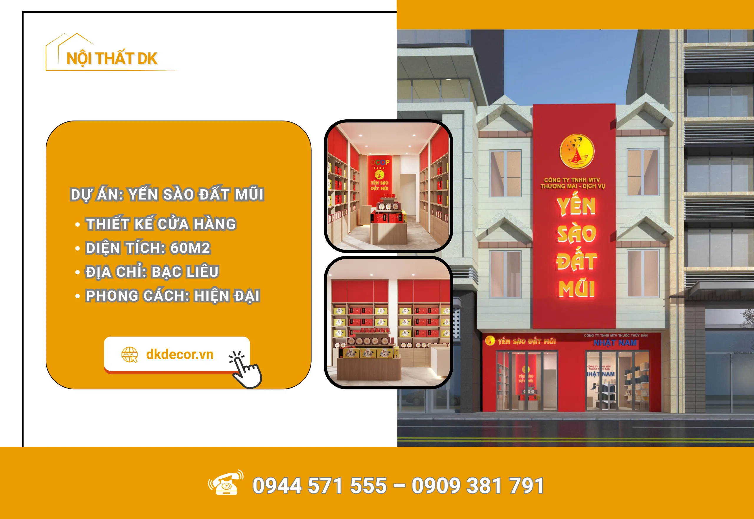 Thiết Kế Shop Yến Sào Đất Mũi Ở Bạc Liêu 