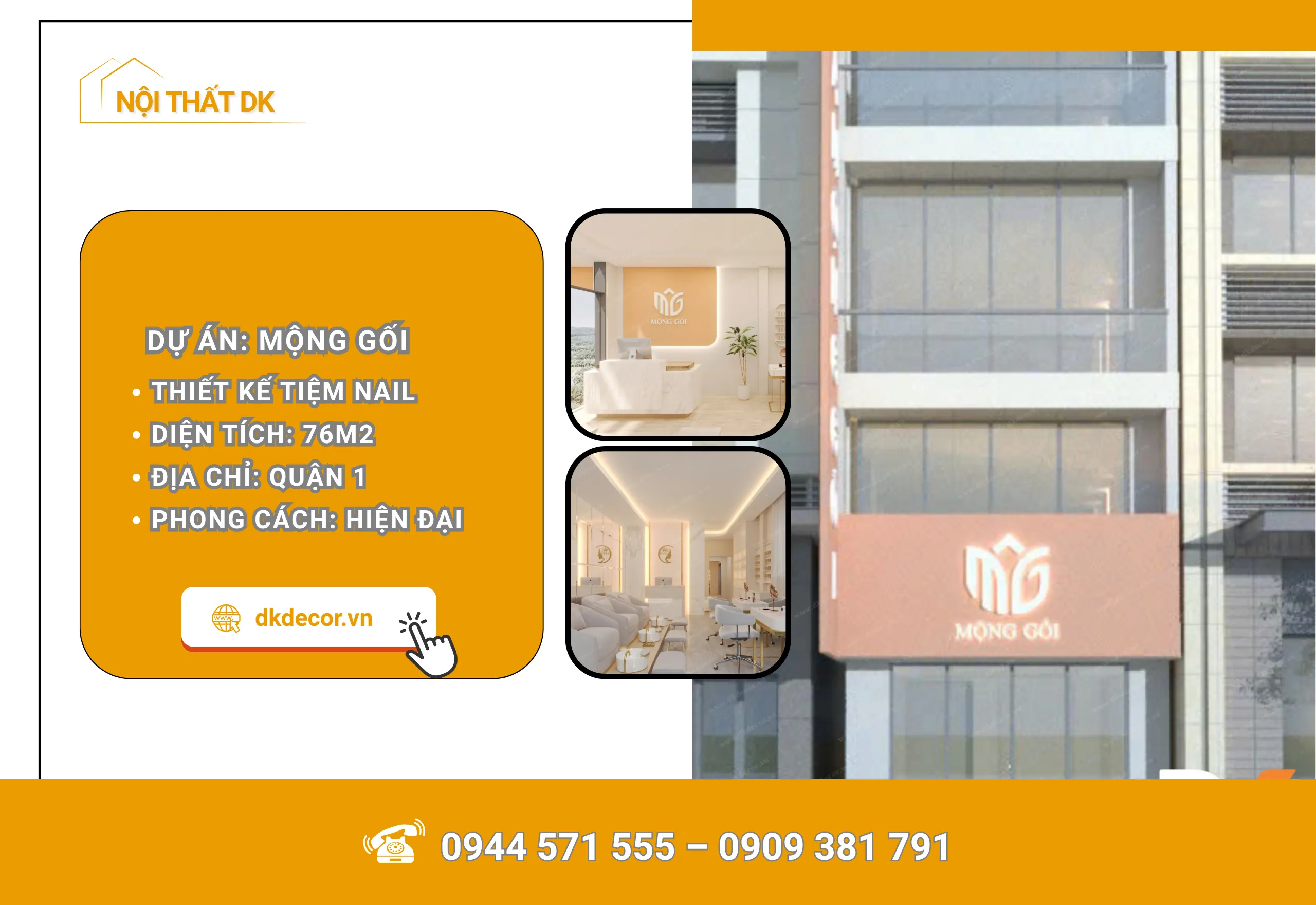 Thiết Kế Tiệm Nail Spa Mộng Gối Quận 1 