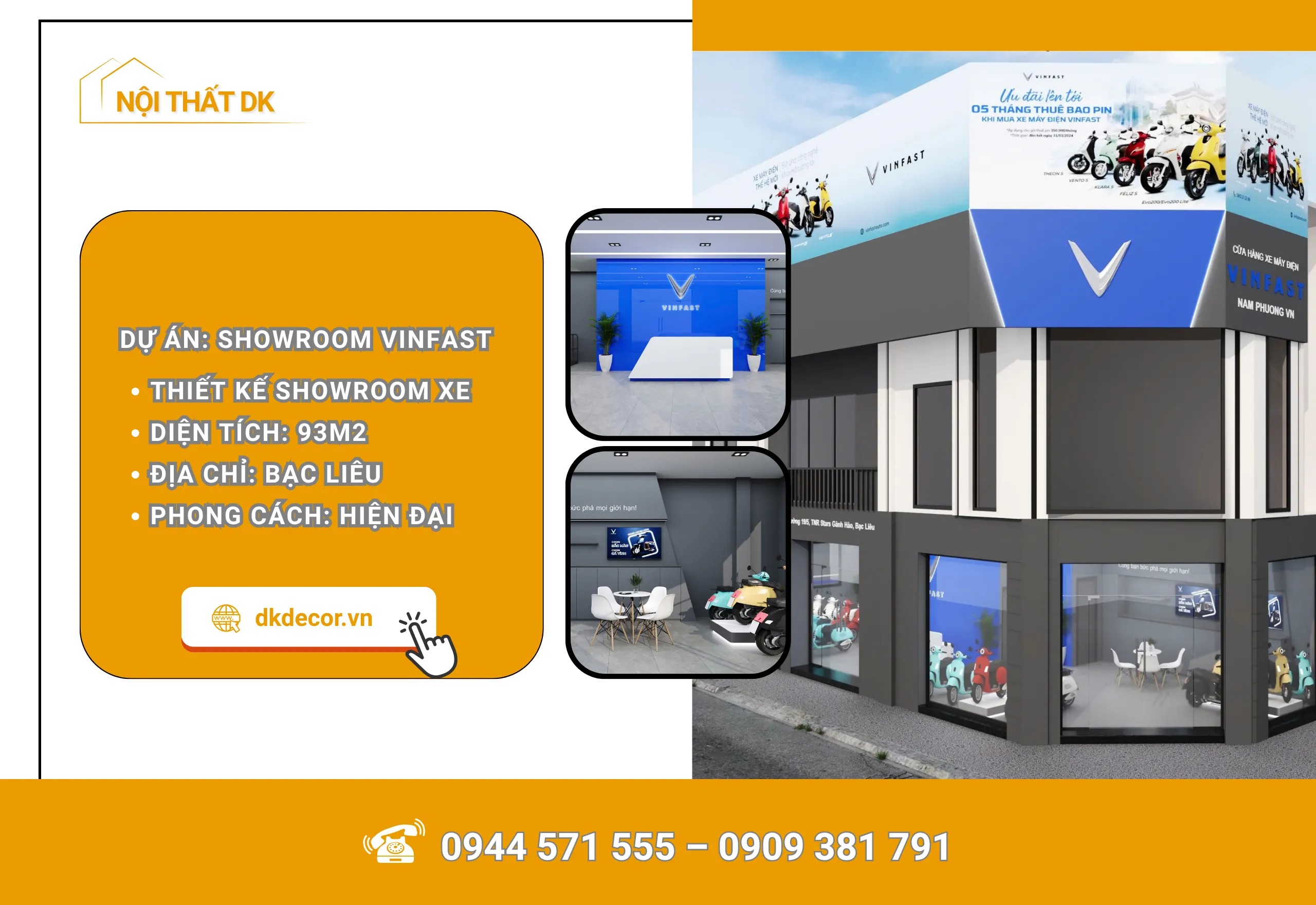 Thiết Kế Cửa Hàng Xe Vinfast Tại Bạc Liêu 