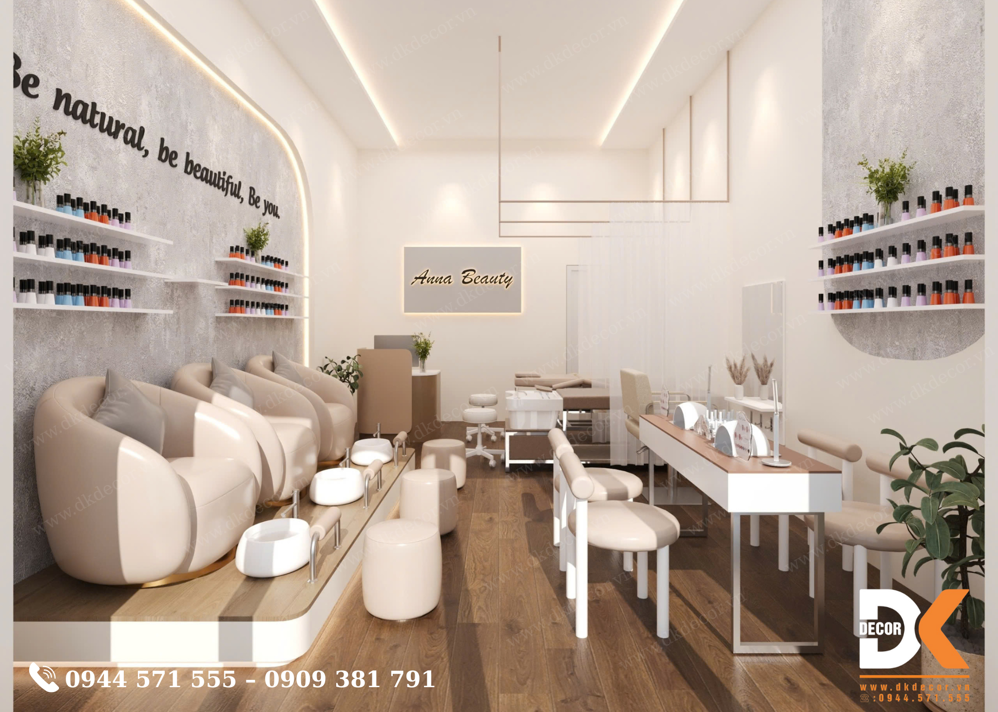 Thiết Kế Tiệm Nails ANNA BEAUTY Tại Long An